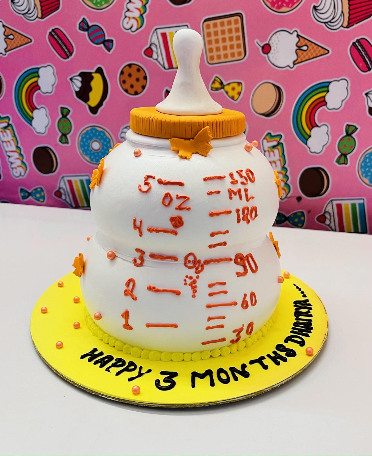 Baby Milk Bottle Cake