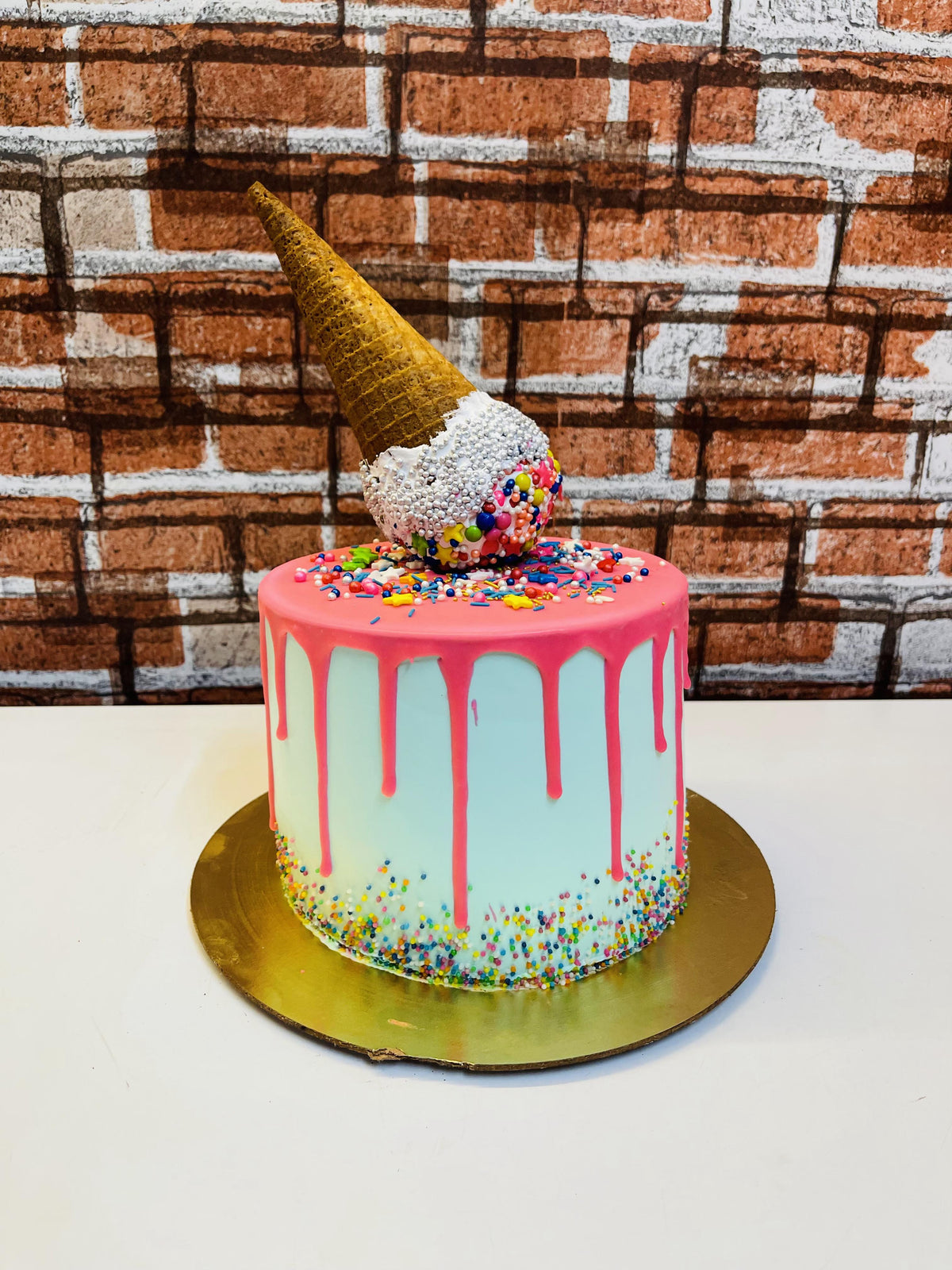 Bubblegum Ice-cream Drip Cake