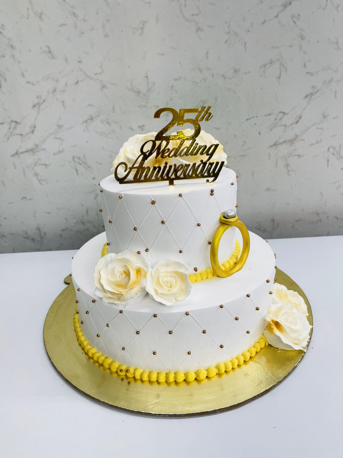 Golden Ring Anniversary Cake