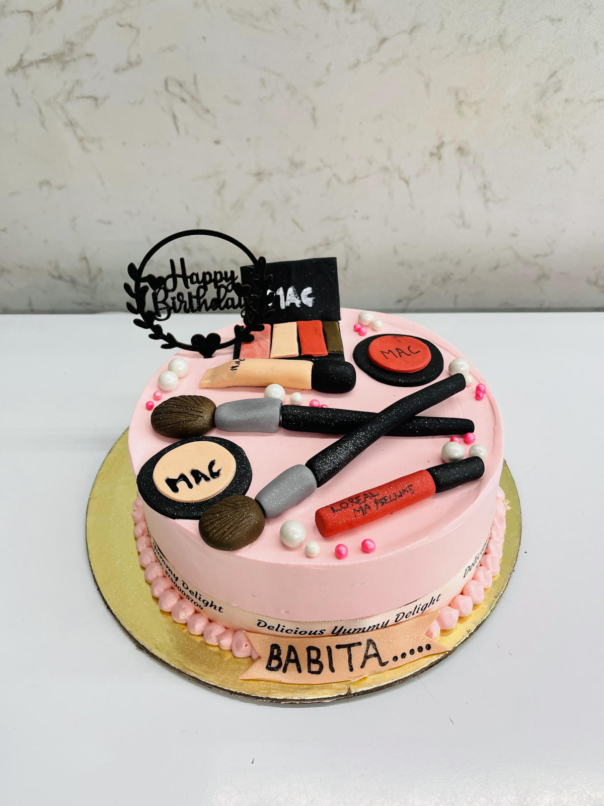 Mac Makeup Fondant Cake