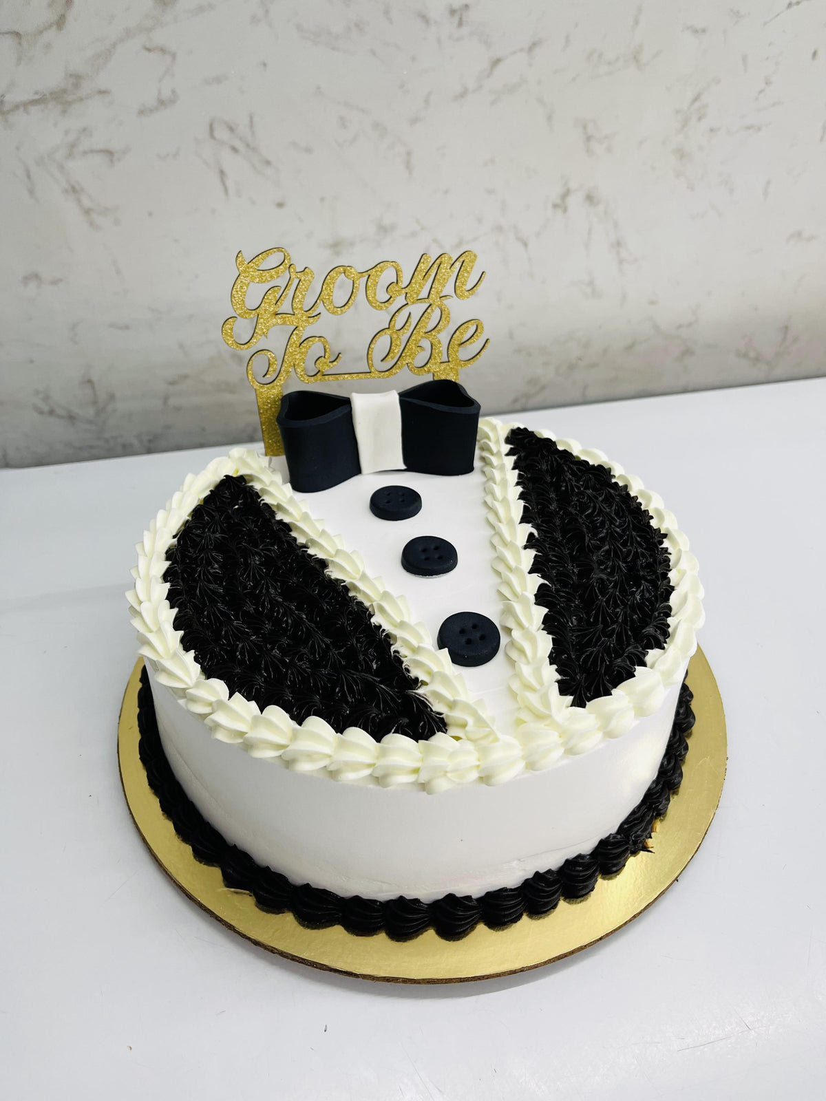 Groom To Be Black Tuxedo Cake