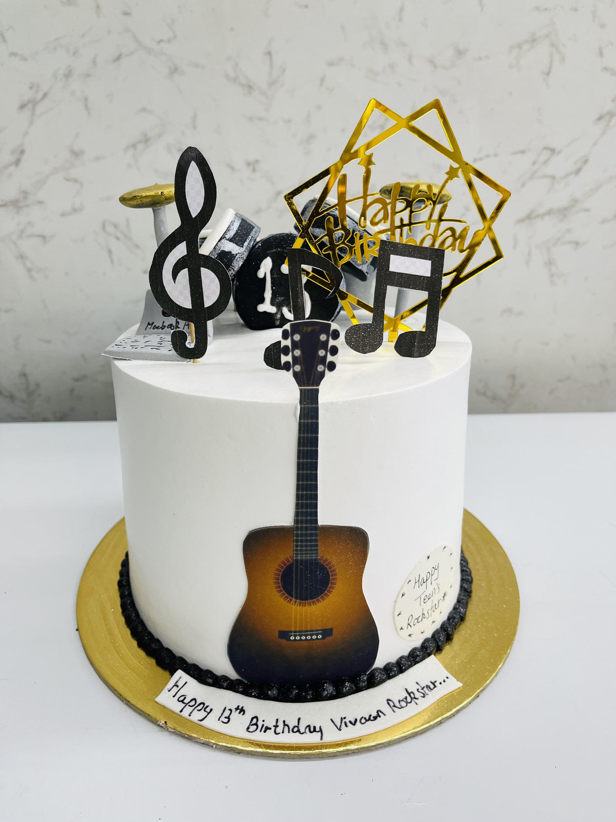 Guitar And Music Cake