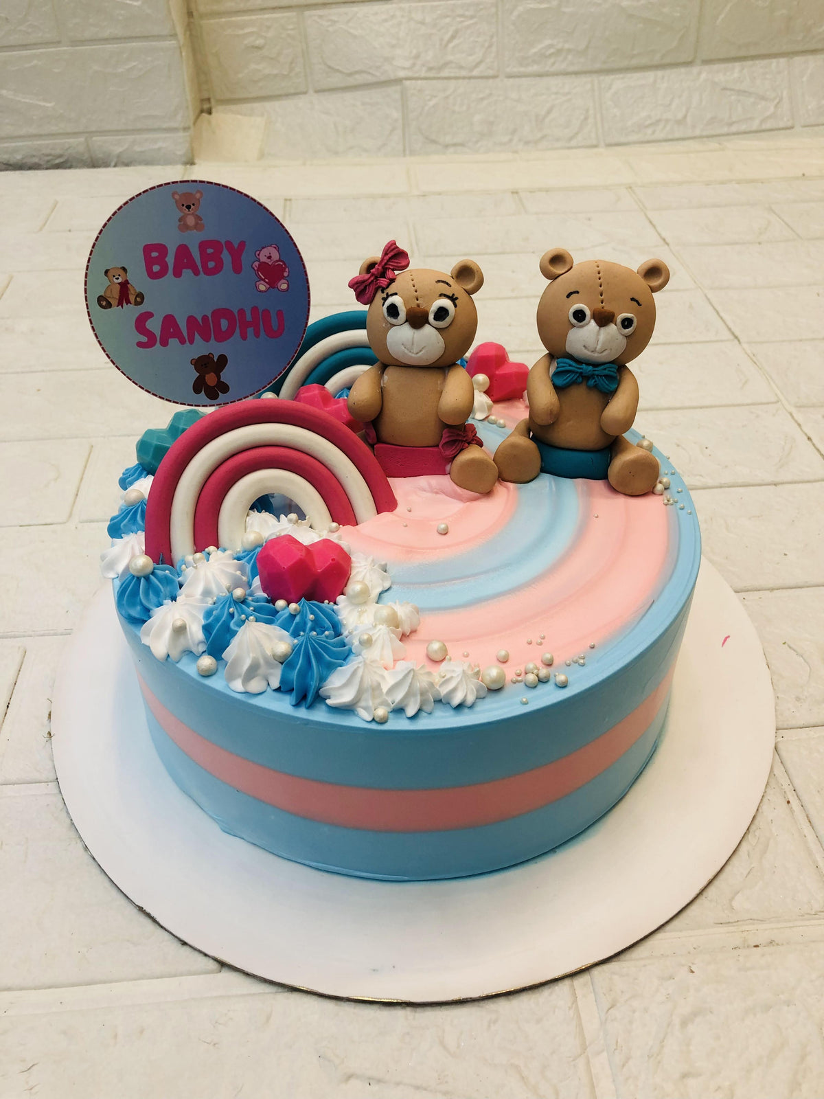 Teddy Baby Shower Cake