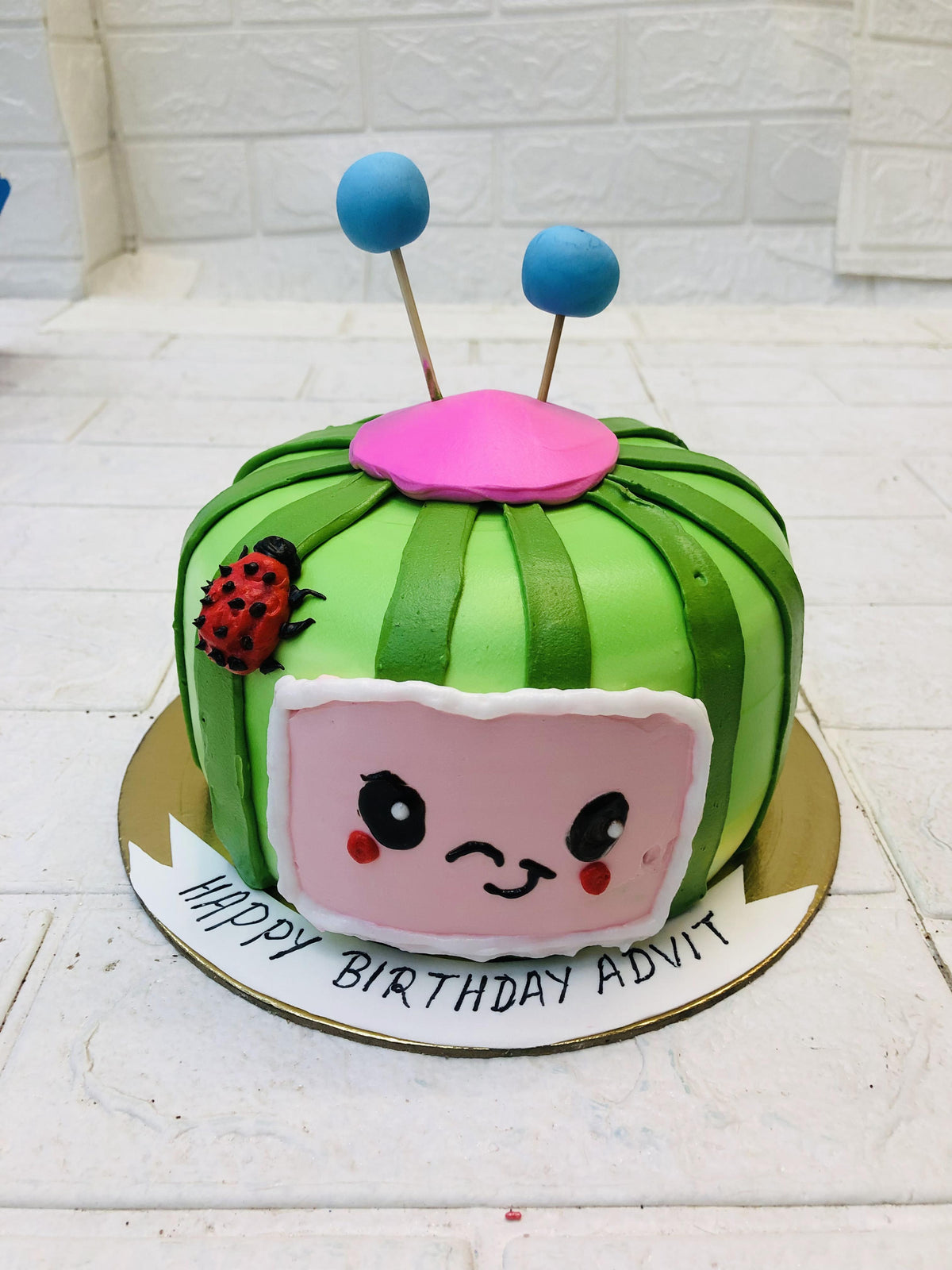 Cocomelon Face Theme Cake