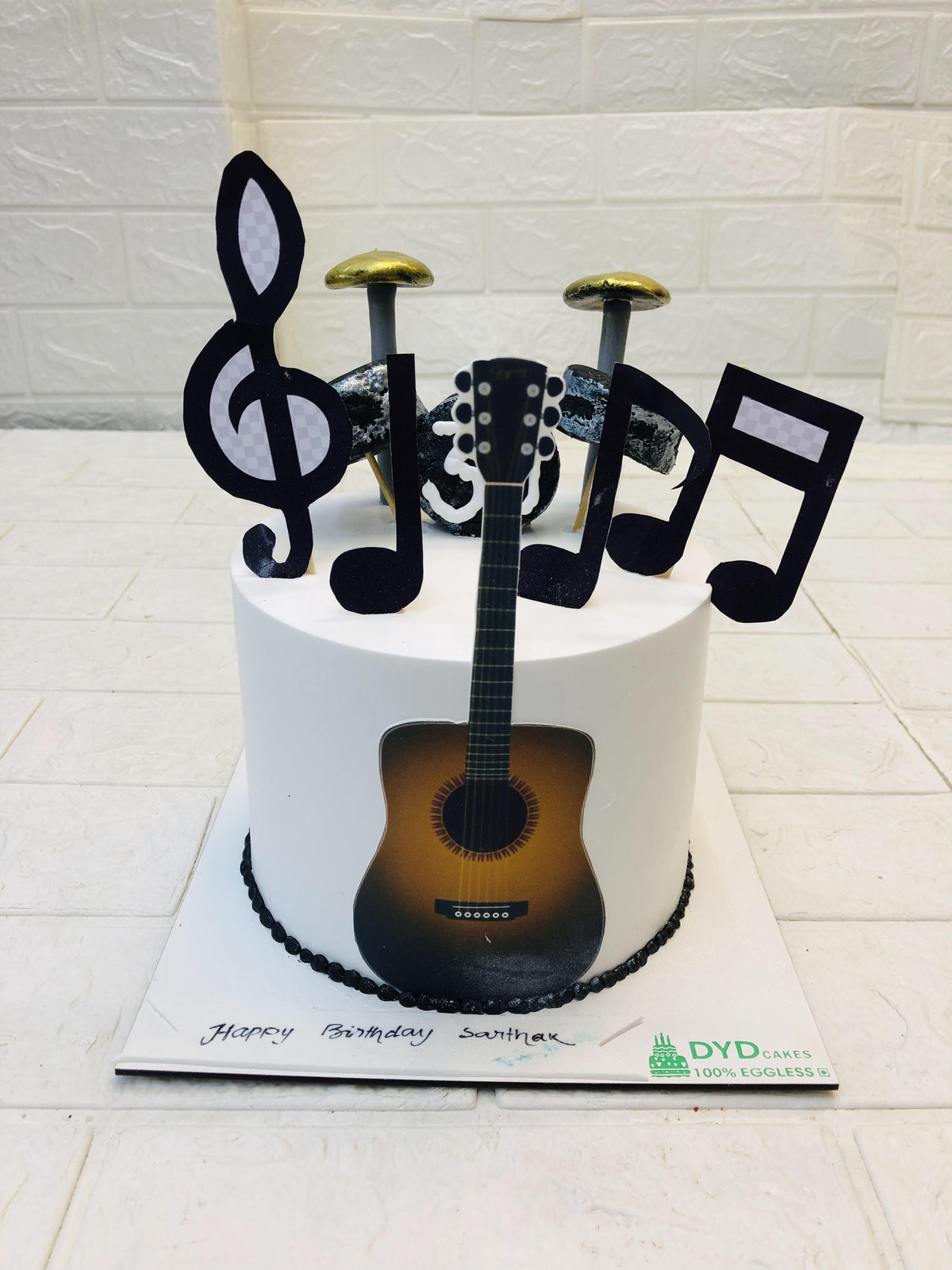 Guitar And Music Theme Cake