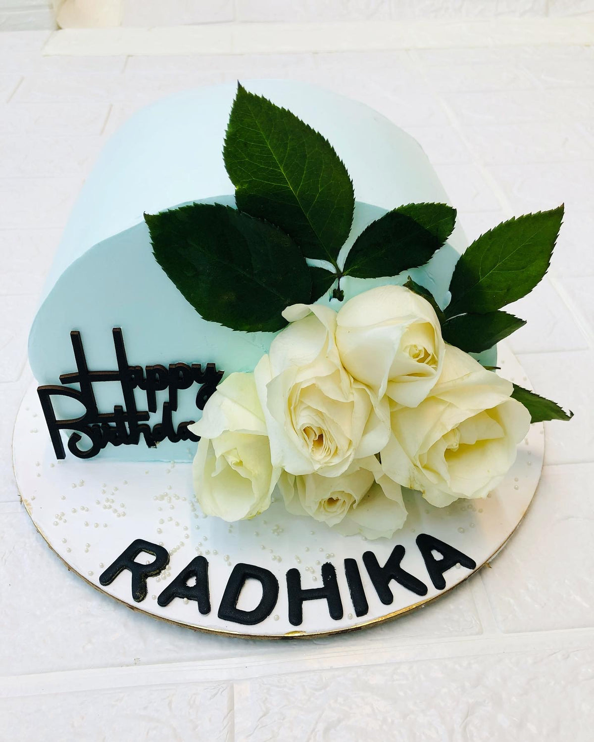 White Rose Theme Cake