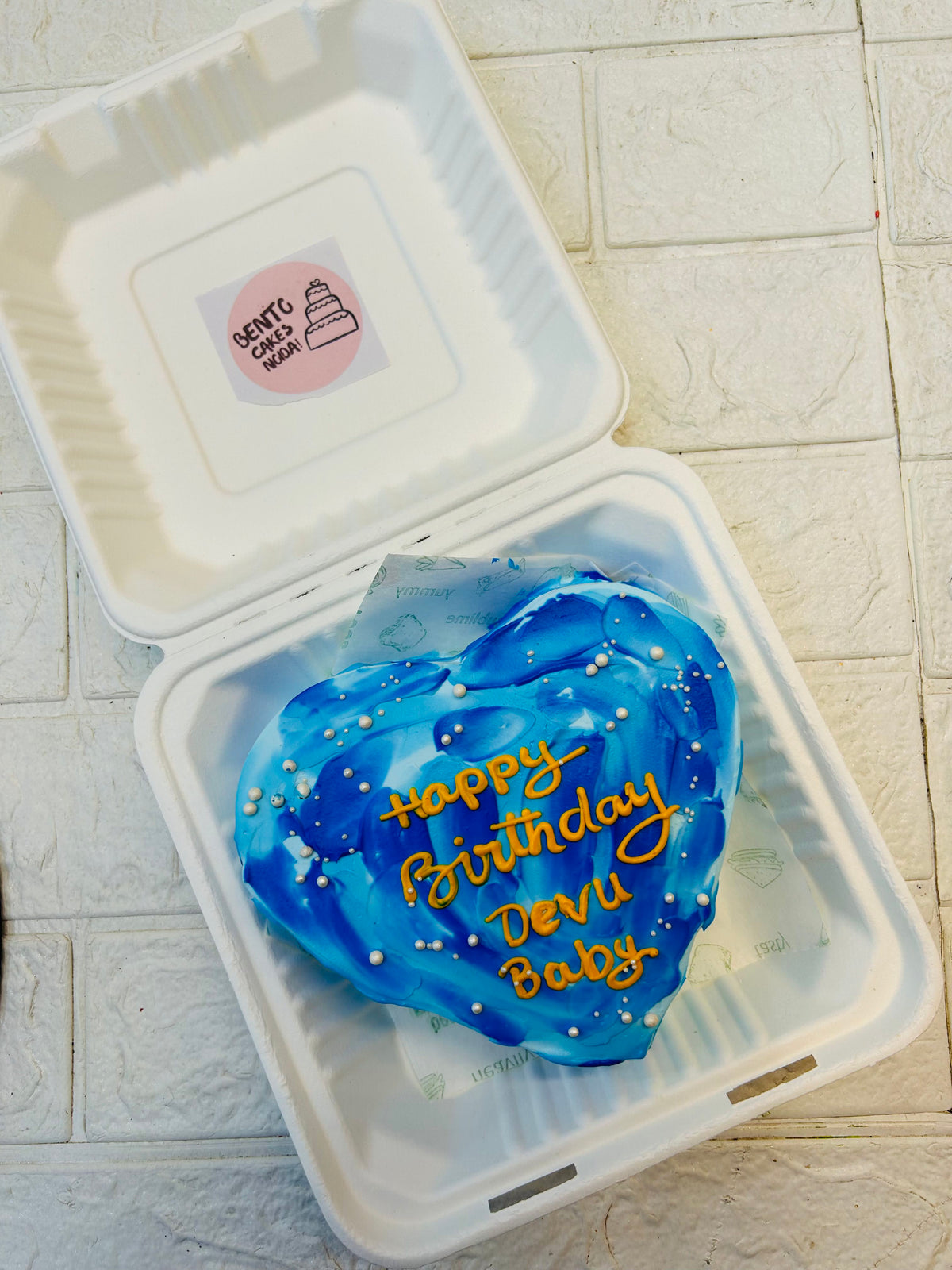 Royal Blue Heart Bento Cake