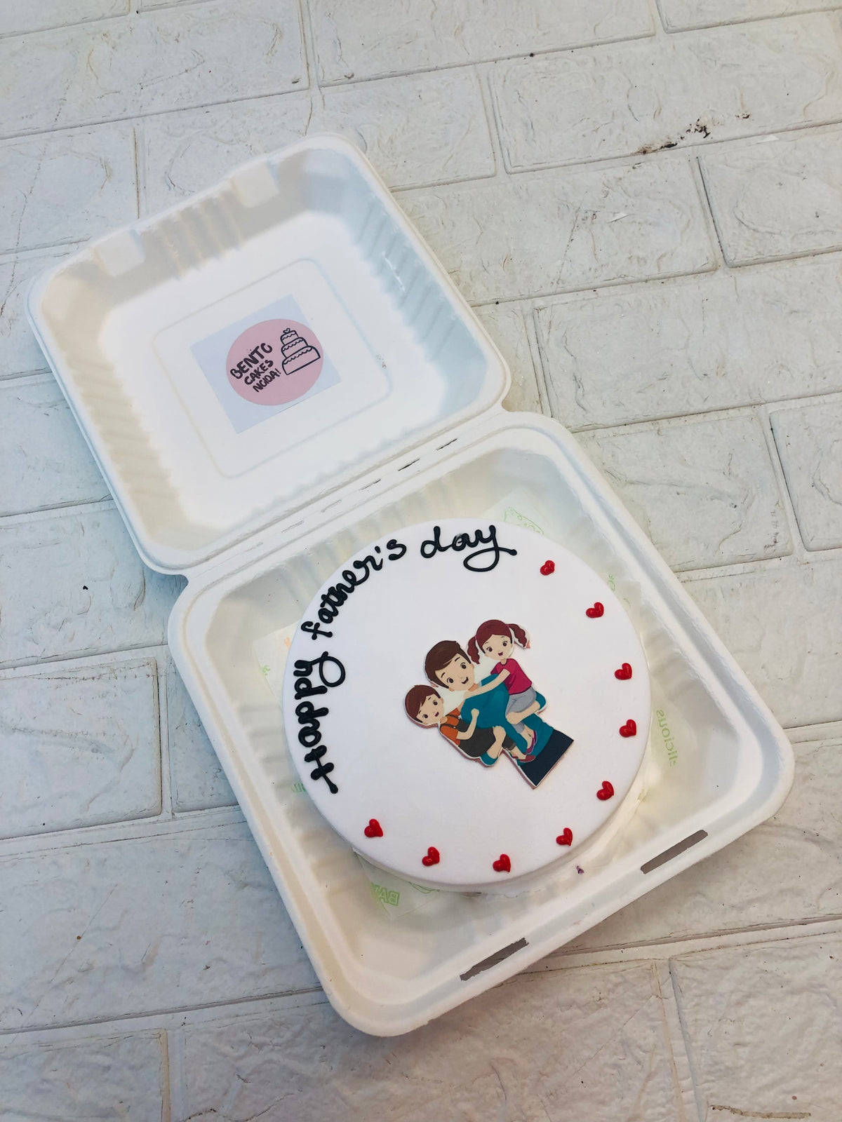 Fathers Day Theme White Bento Cake 2