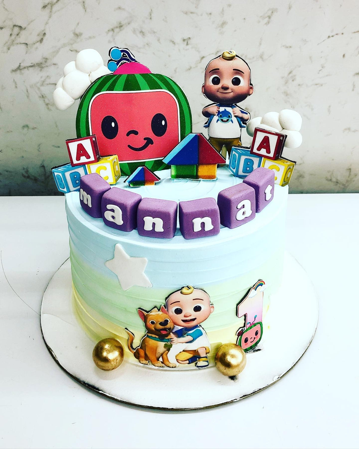 Coco melon Kids Fondant Cake