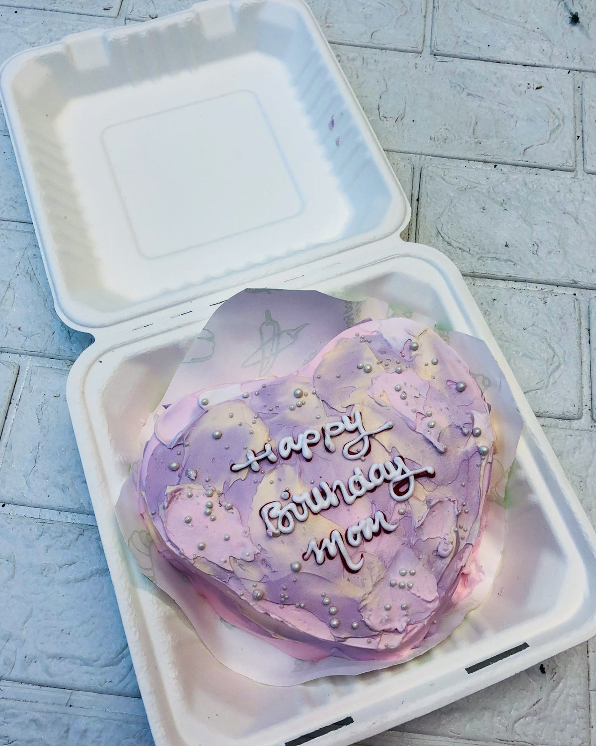 Aesthetic Purple Heart Bento Cake