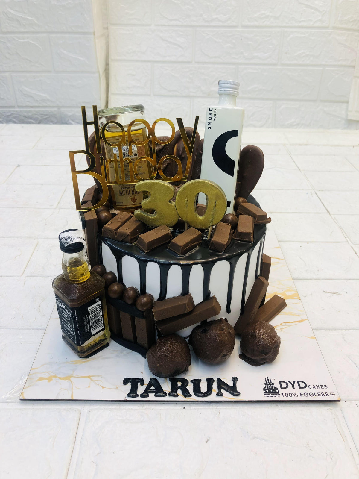 Liquor Bottle Theme Chocolate Cake