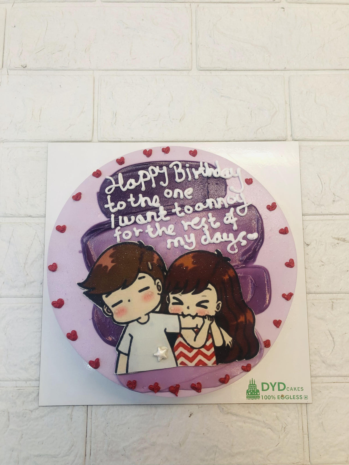 Adorable Couple Purple Cake