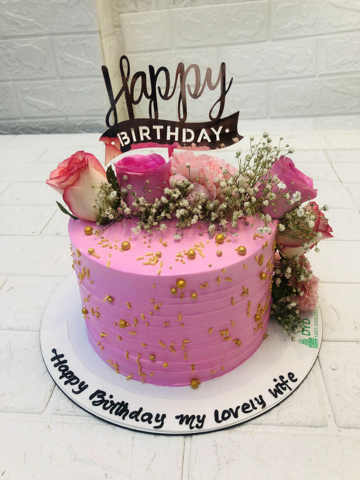 Floral Dress Pink Cake