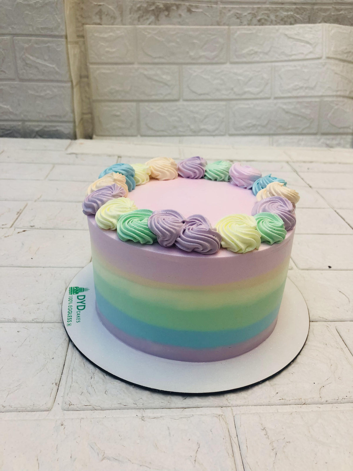 100% Eggless Rainbow Stripes Cake in Noida , Greater Noida, Delhi from DYD Cakes