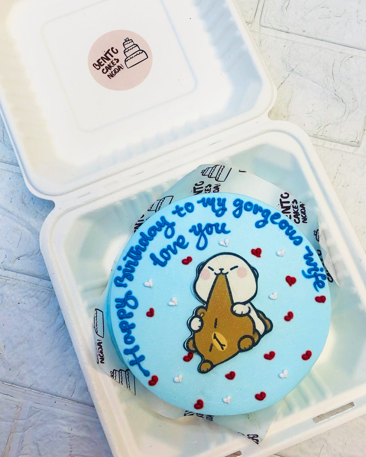 Bubu Dudu Theme Wife's Birthday Bento Cake