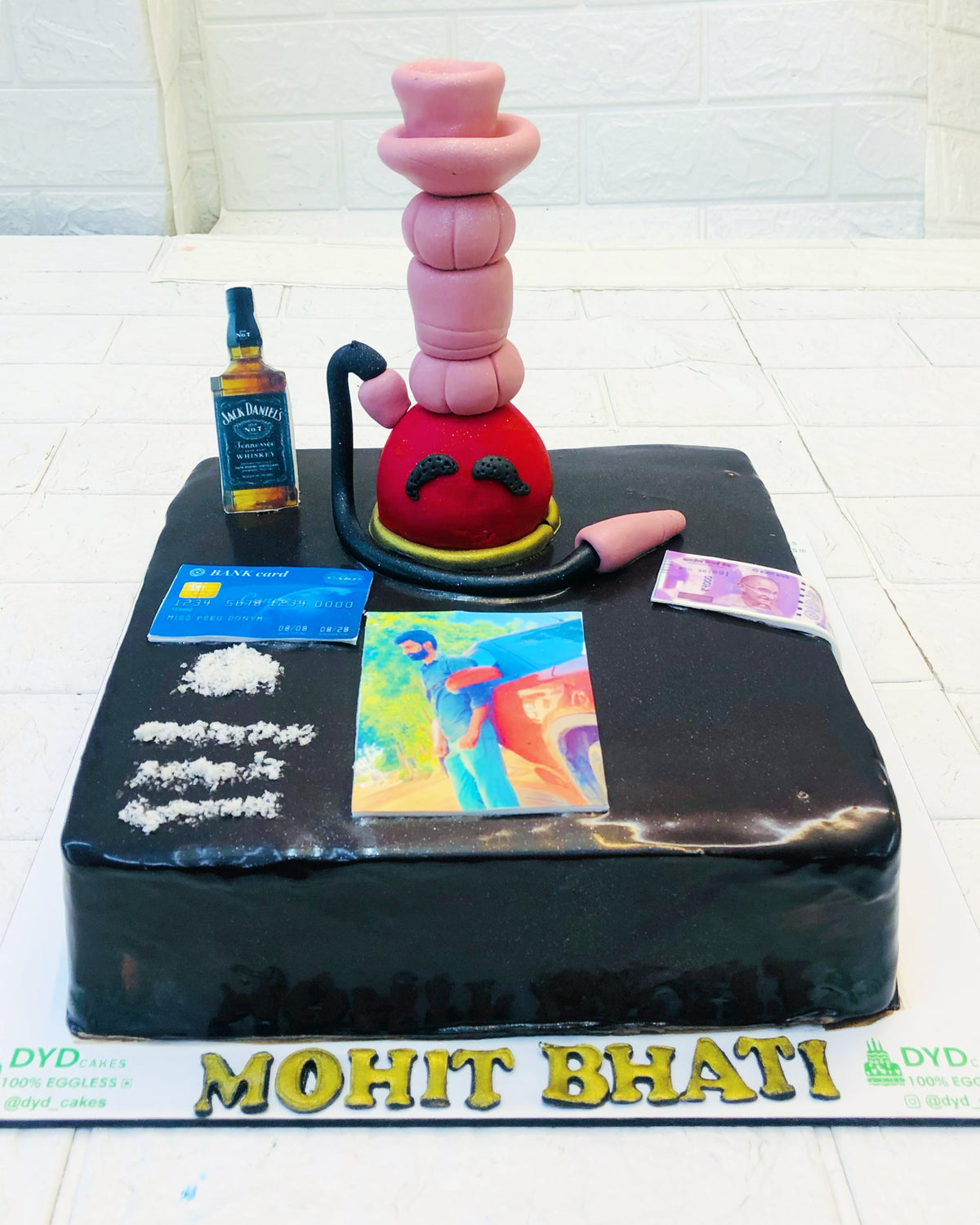 Designer Hookah On Chocolate Theme Cake