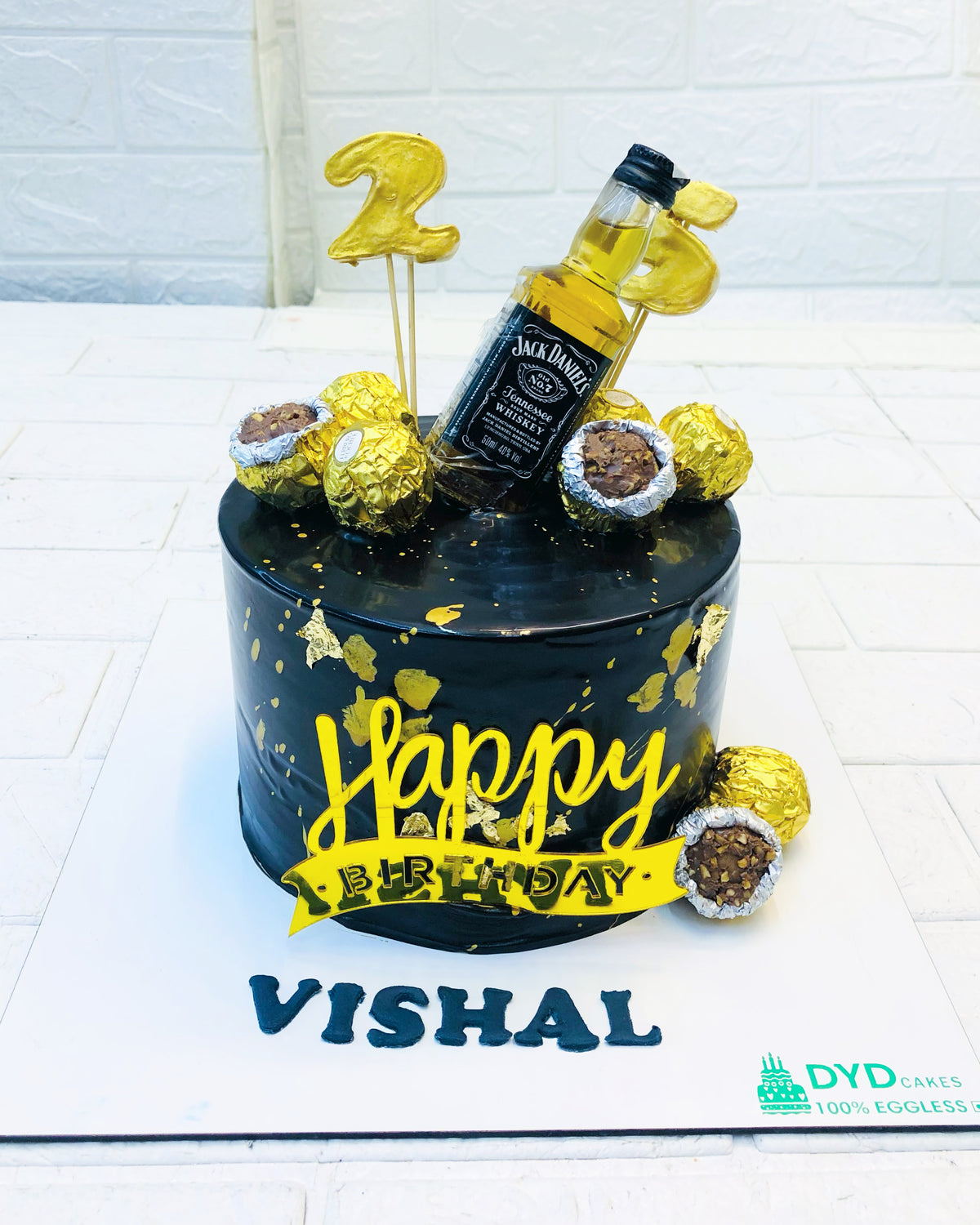 Black And Gold Birthday Cake