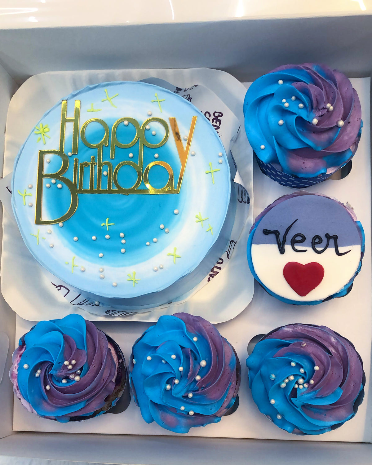 Blue Birthday Combo Cake