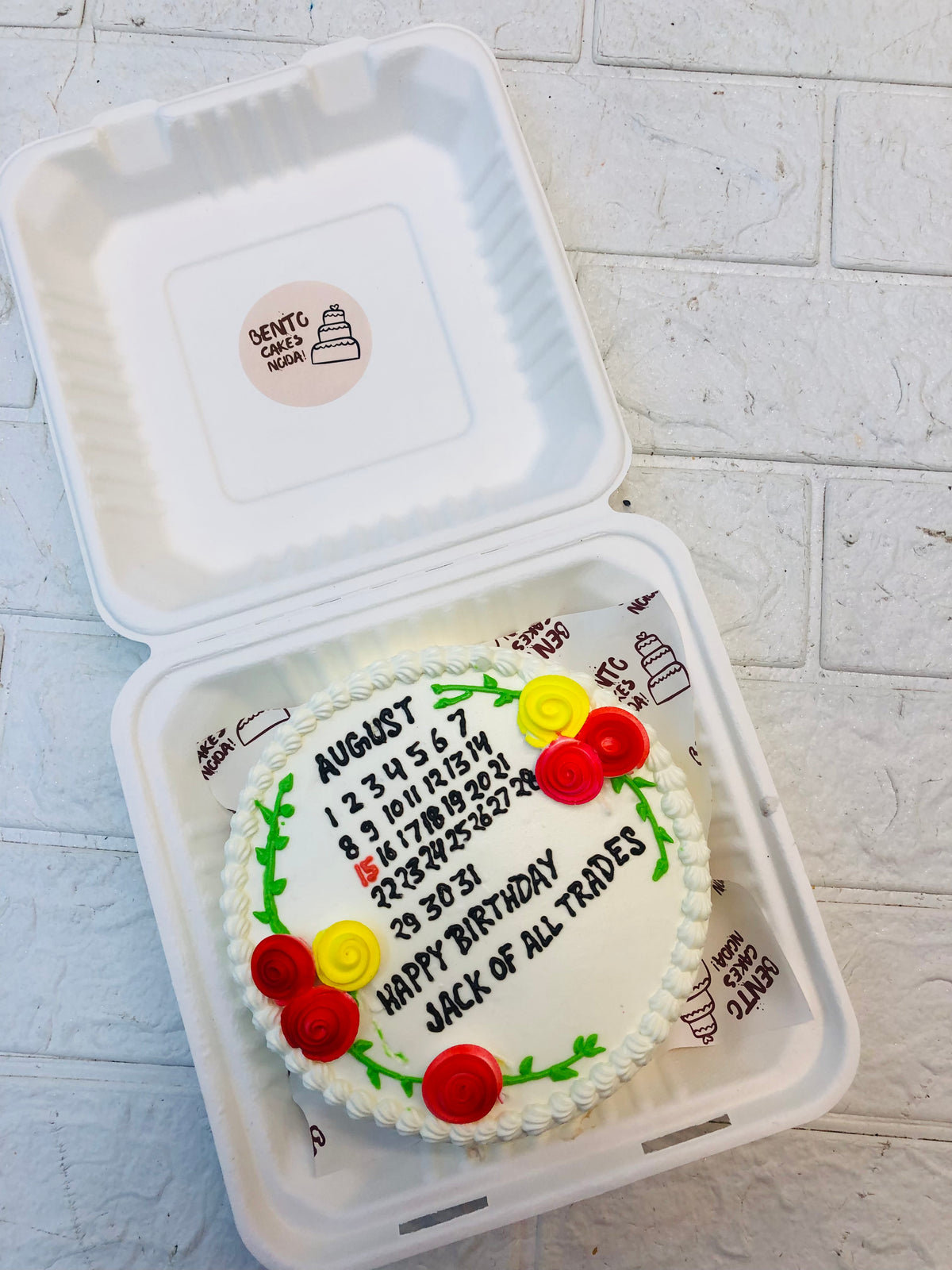 Floral-Calendar Theme Bento Cake