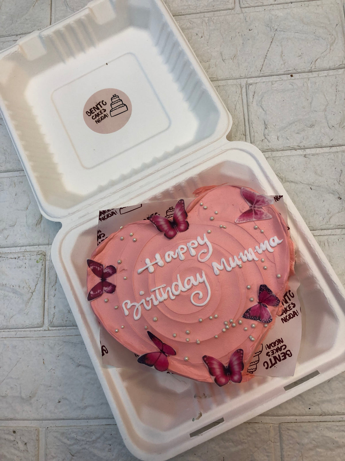 Birthday Theme Heart Bento Cake