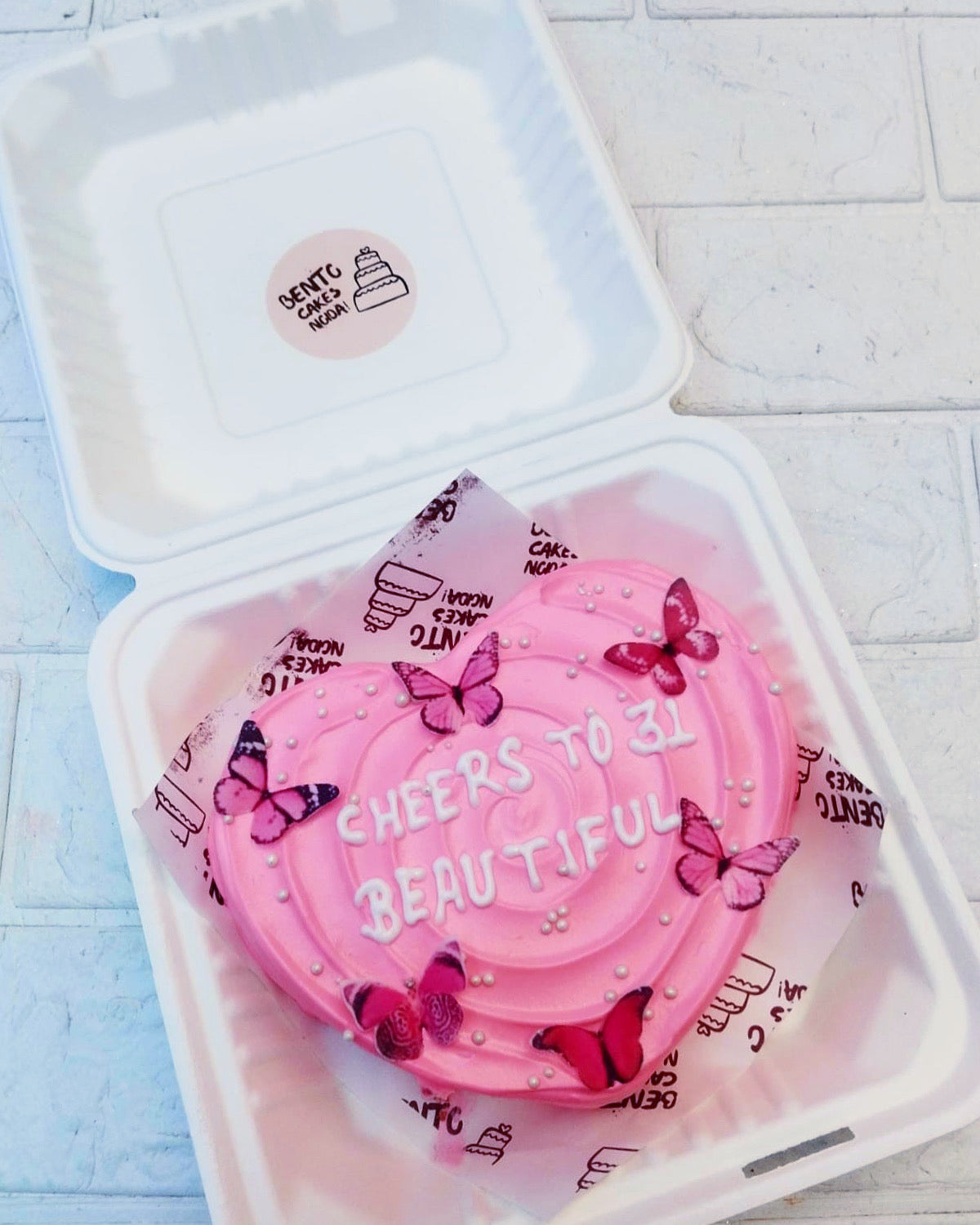 Anniversary Pink Heart Bento Cake