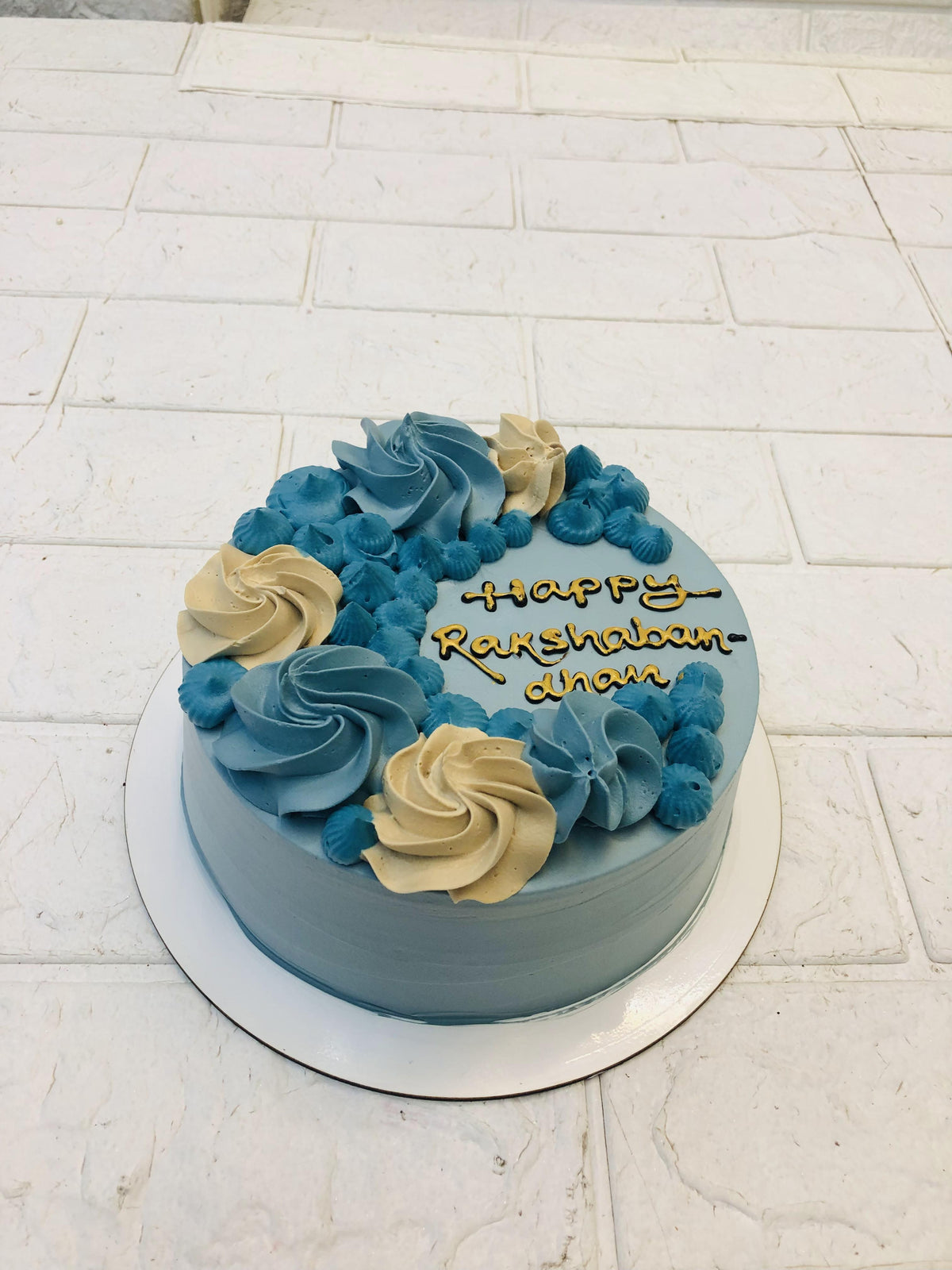 Blissful Blue Vanilla Cake