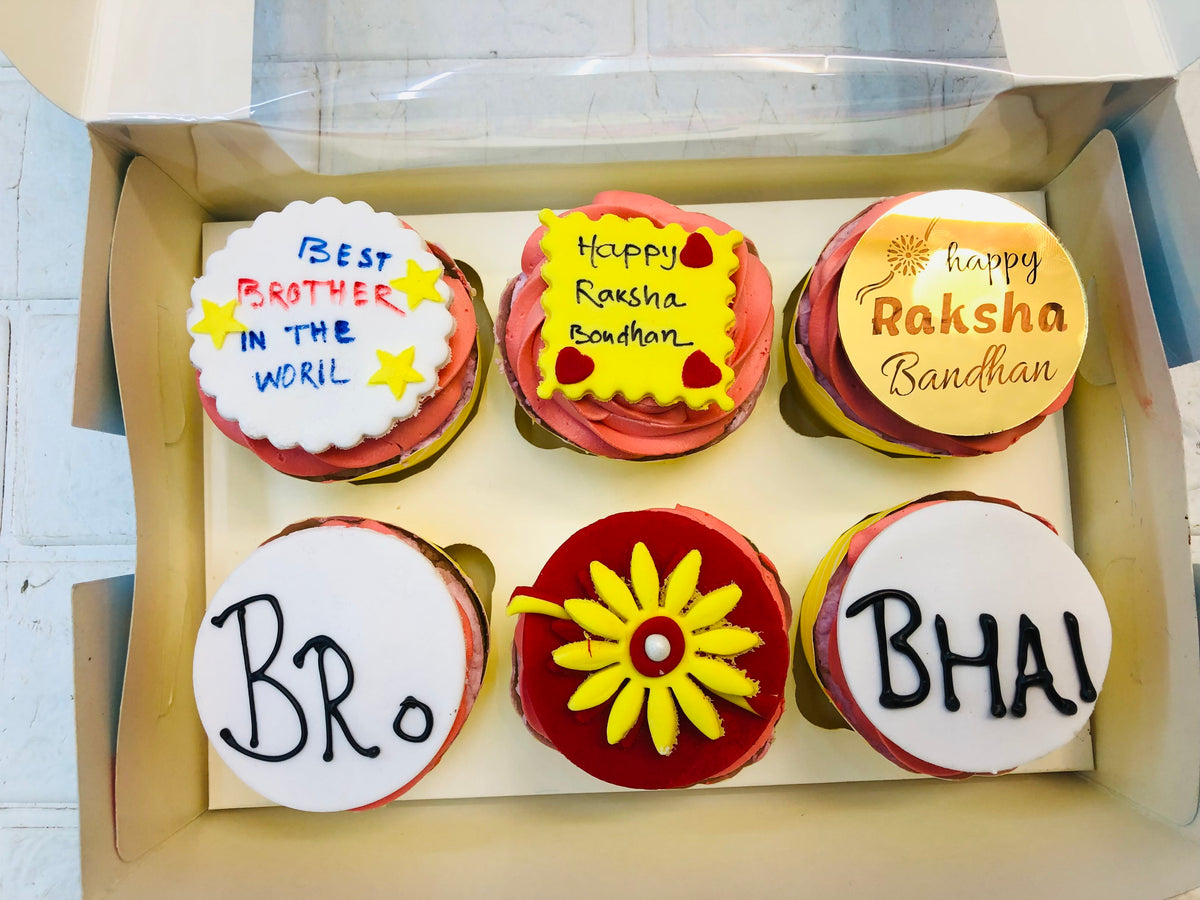 Raksha Bandhan 6 Cup Cakes Set