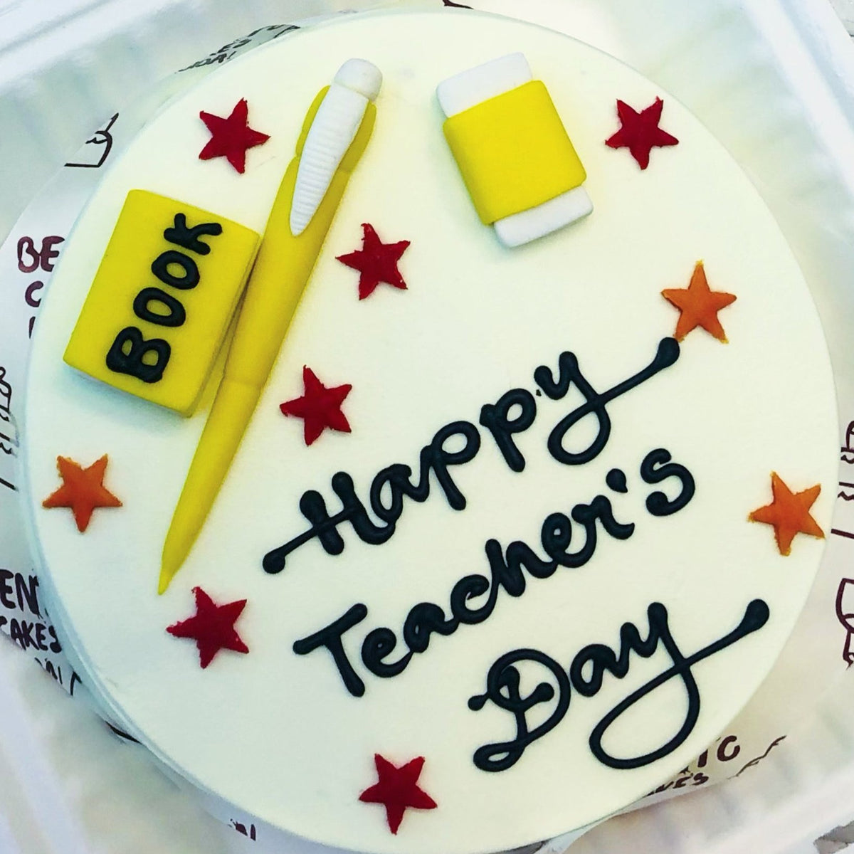 Pen Book Teachers Day Theme Cake