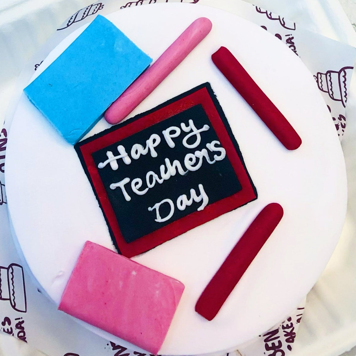 Blackboard Chalk Teachers Day Cake