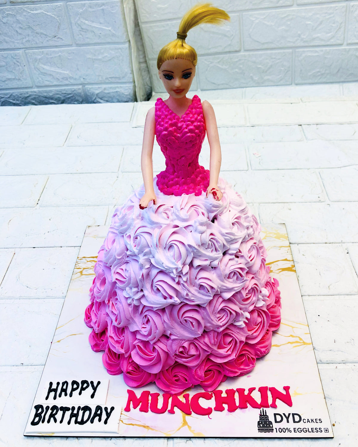 Barbie Doll White Pink Cake