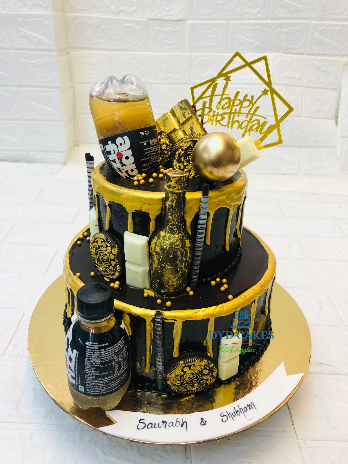 Gold & Black Chocolate Cake