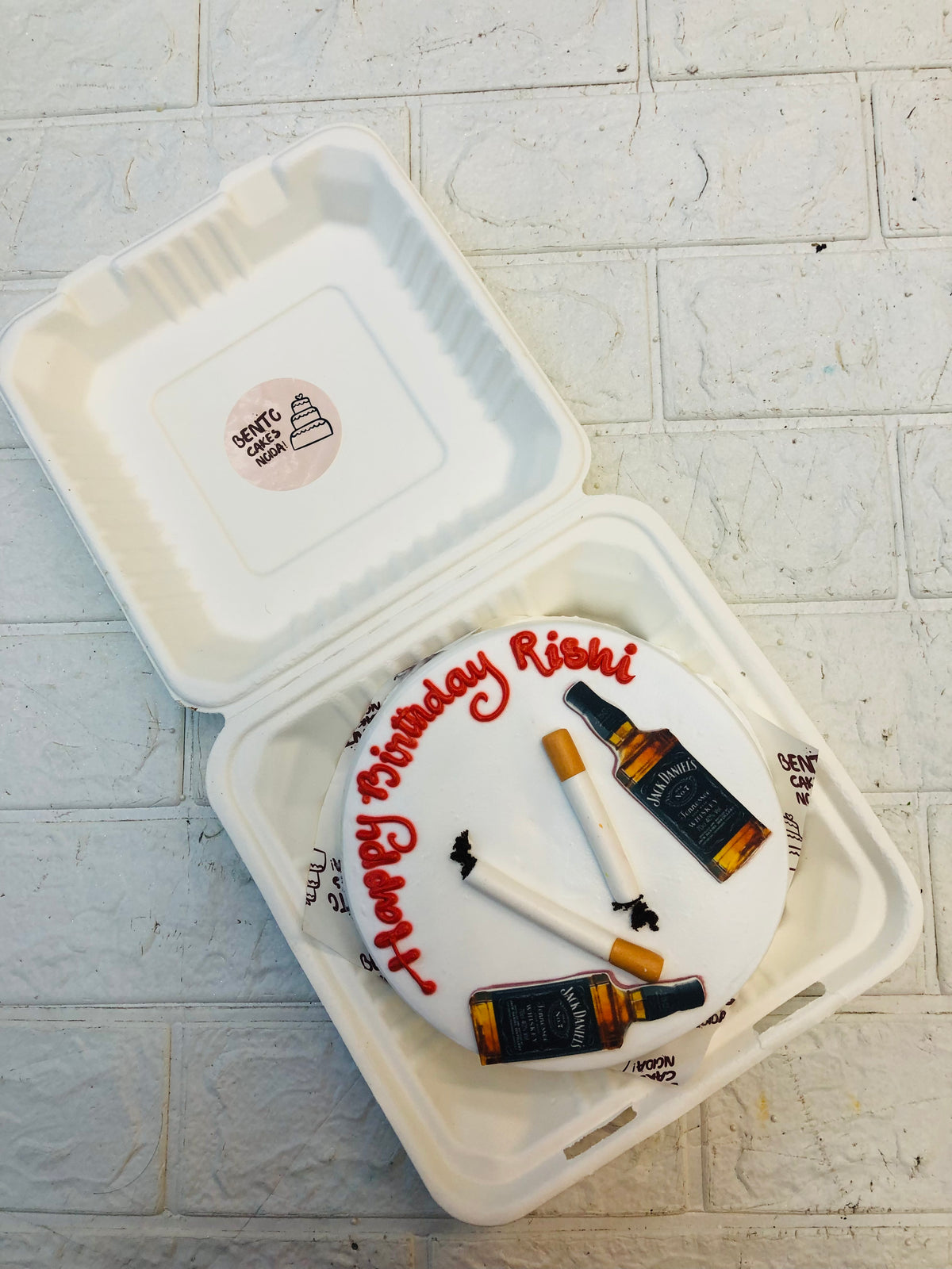 Alcohol-Cigarette Theme Bento Cake