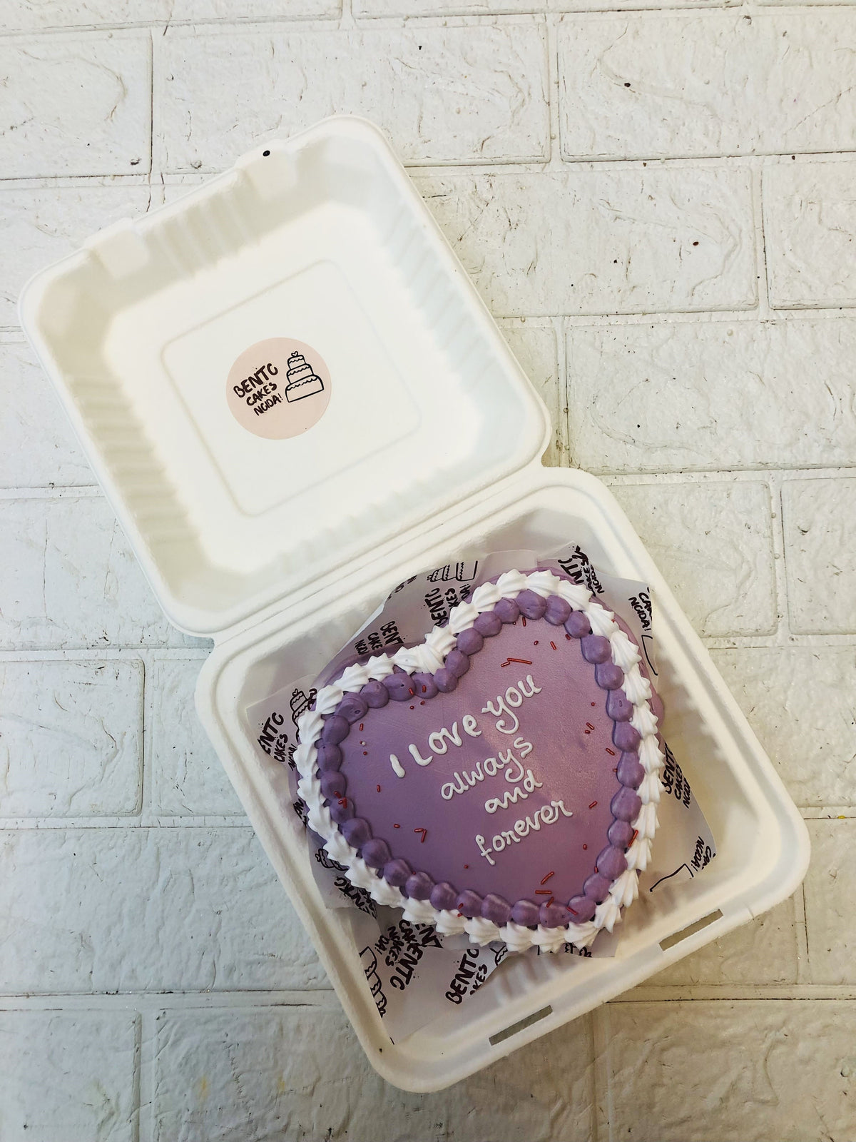 Purple Heart Love Bento Cake