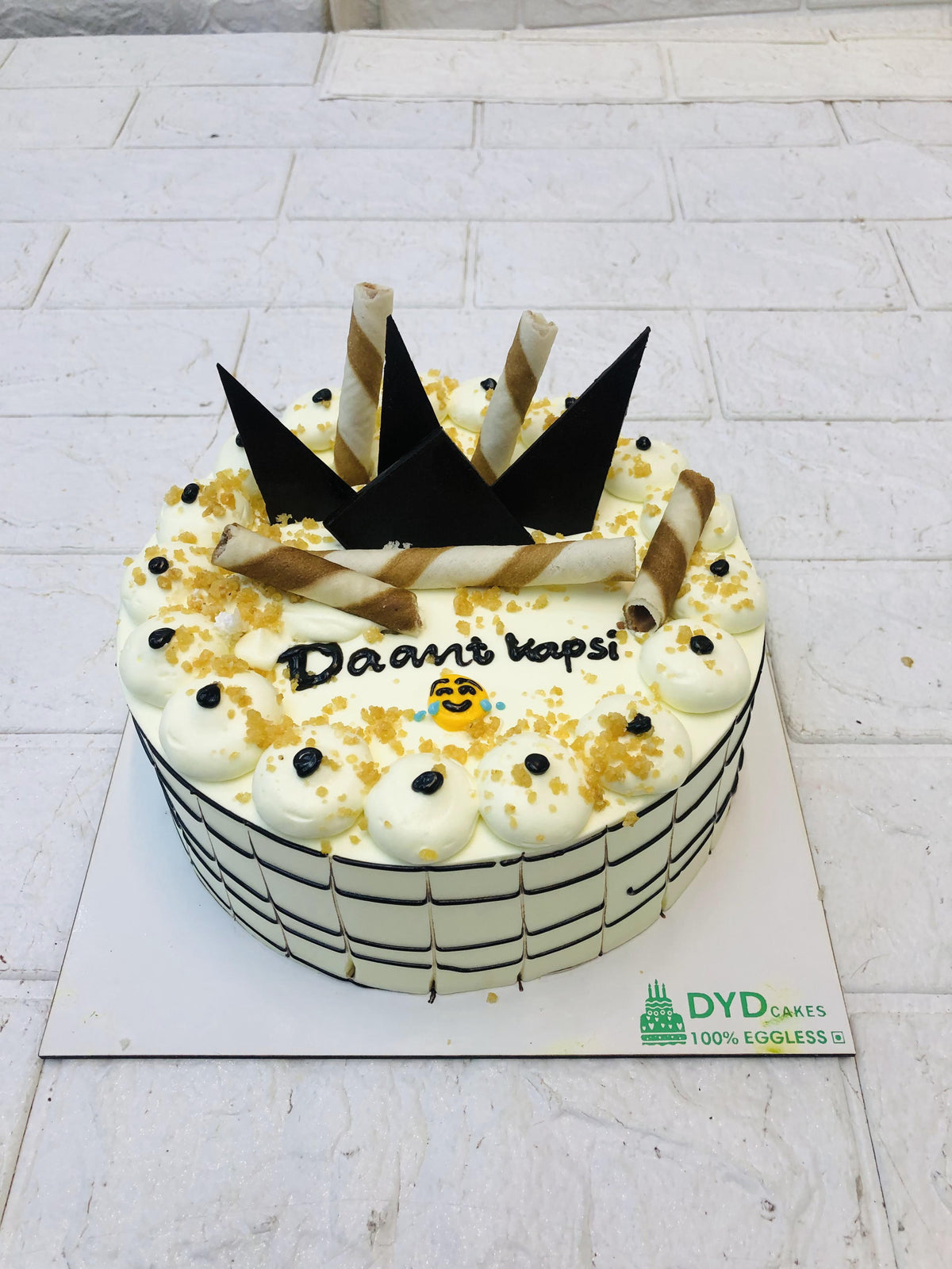 White Forest Emoji Cake