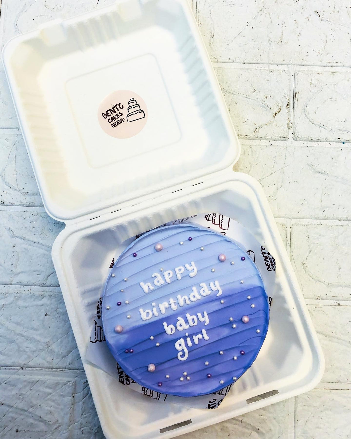 Aesthetic Blue Bento Cake