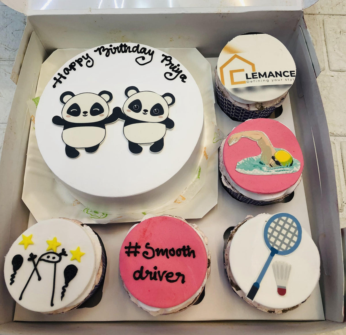 Panda Fondant  Bento Combo Cake