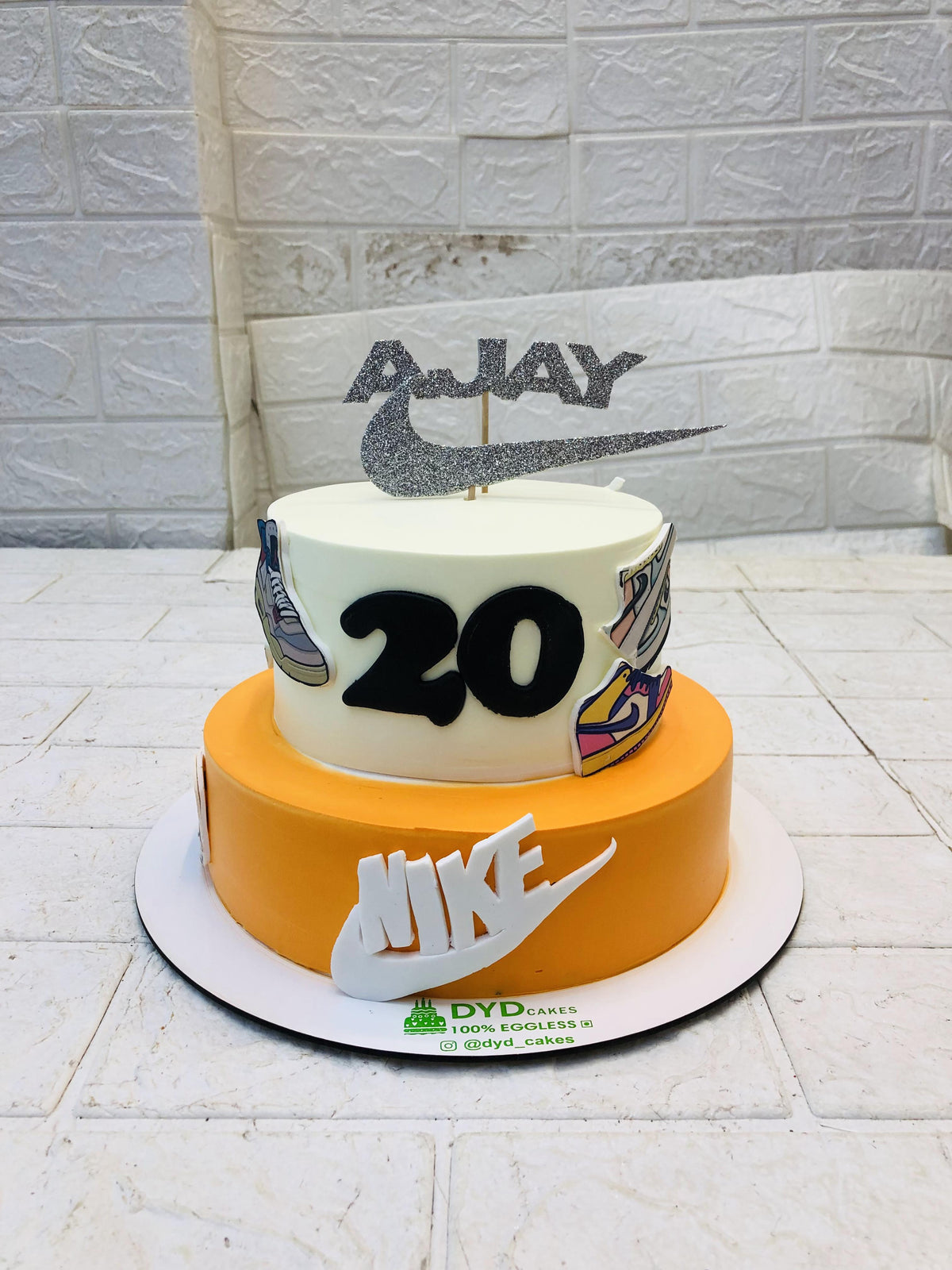 White Orange Sports Cake