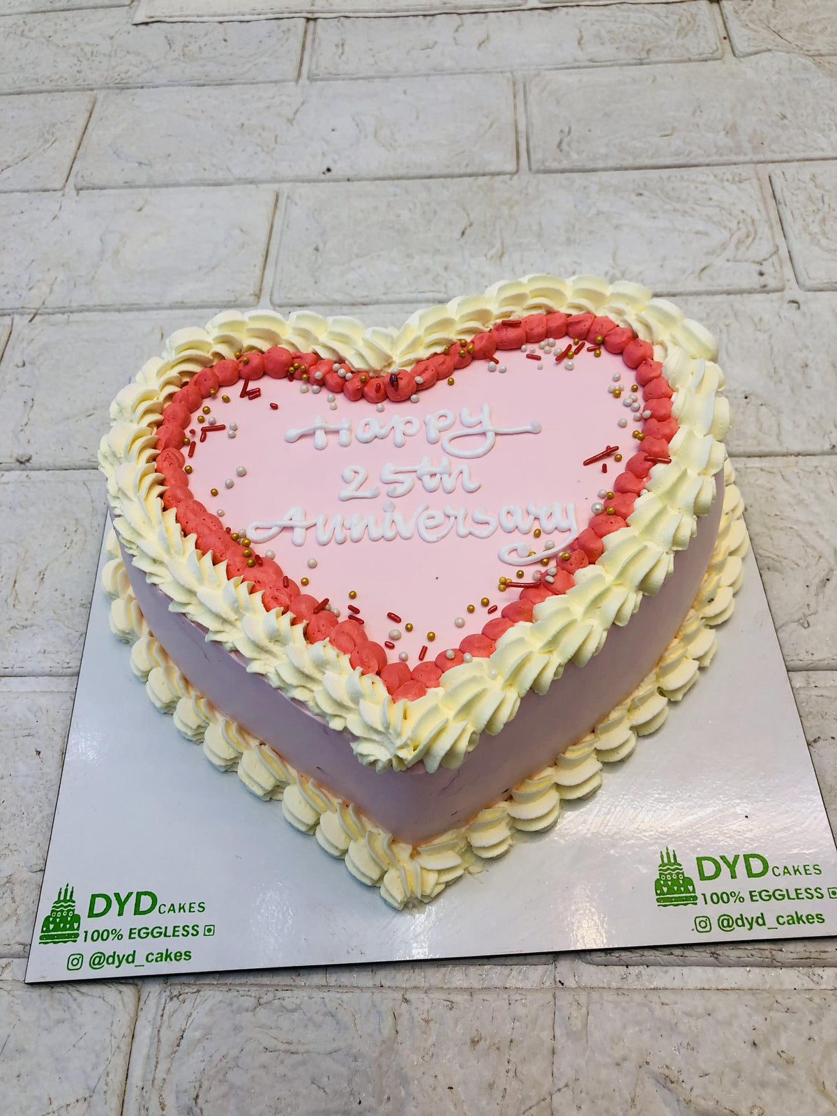 Happy Anniversary Heart Shape Cake