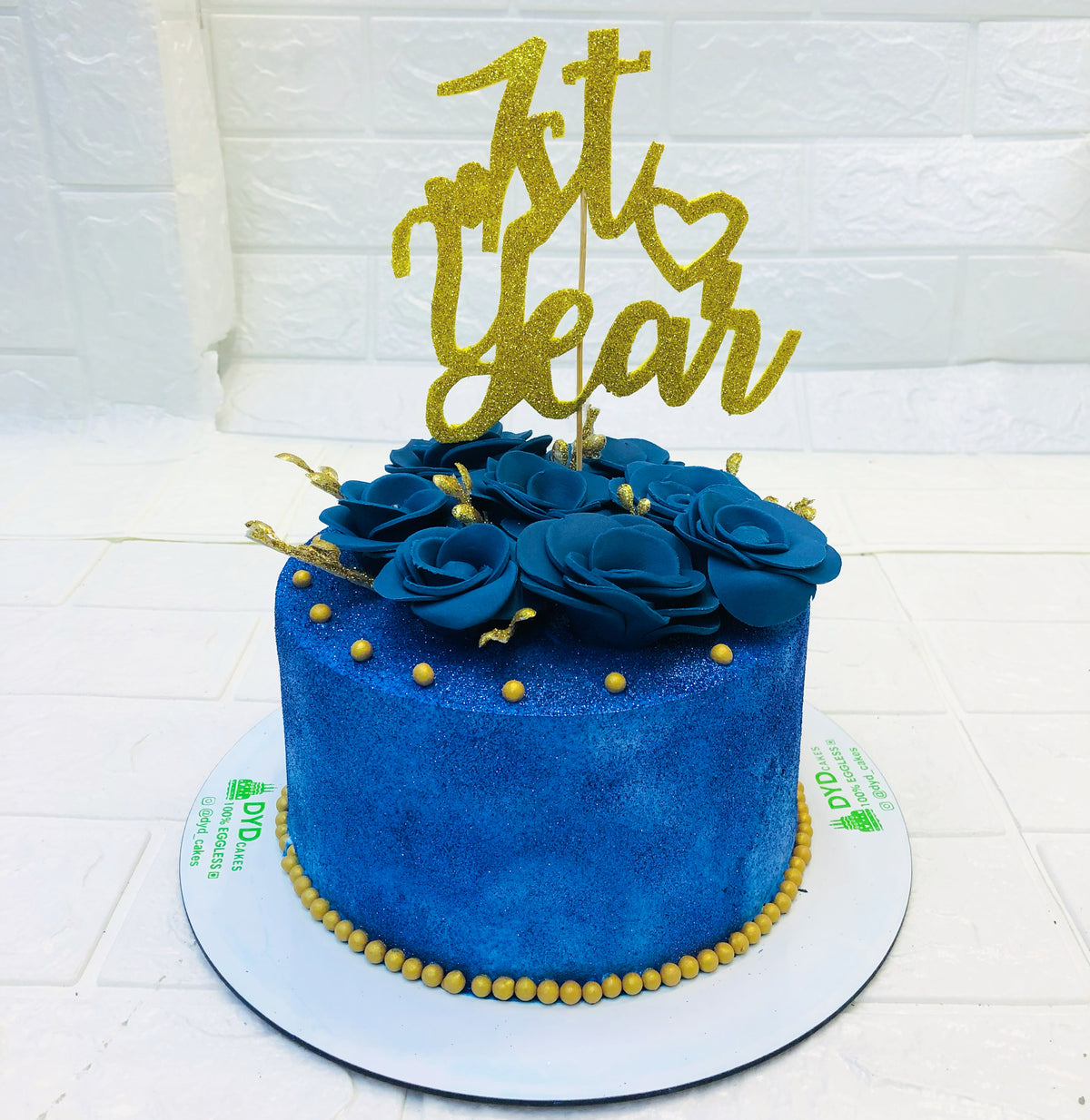 Royal Blue Drip Cake