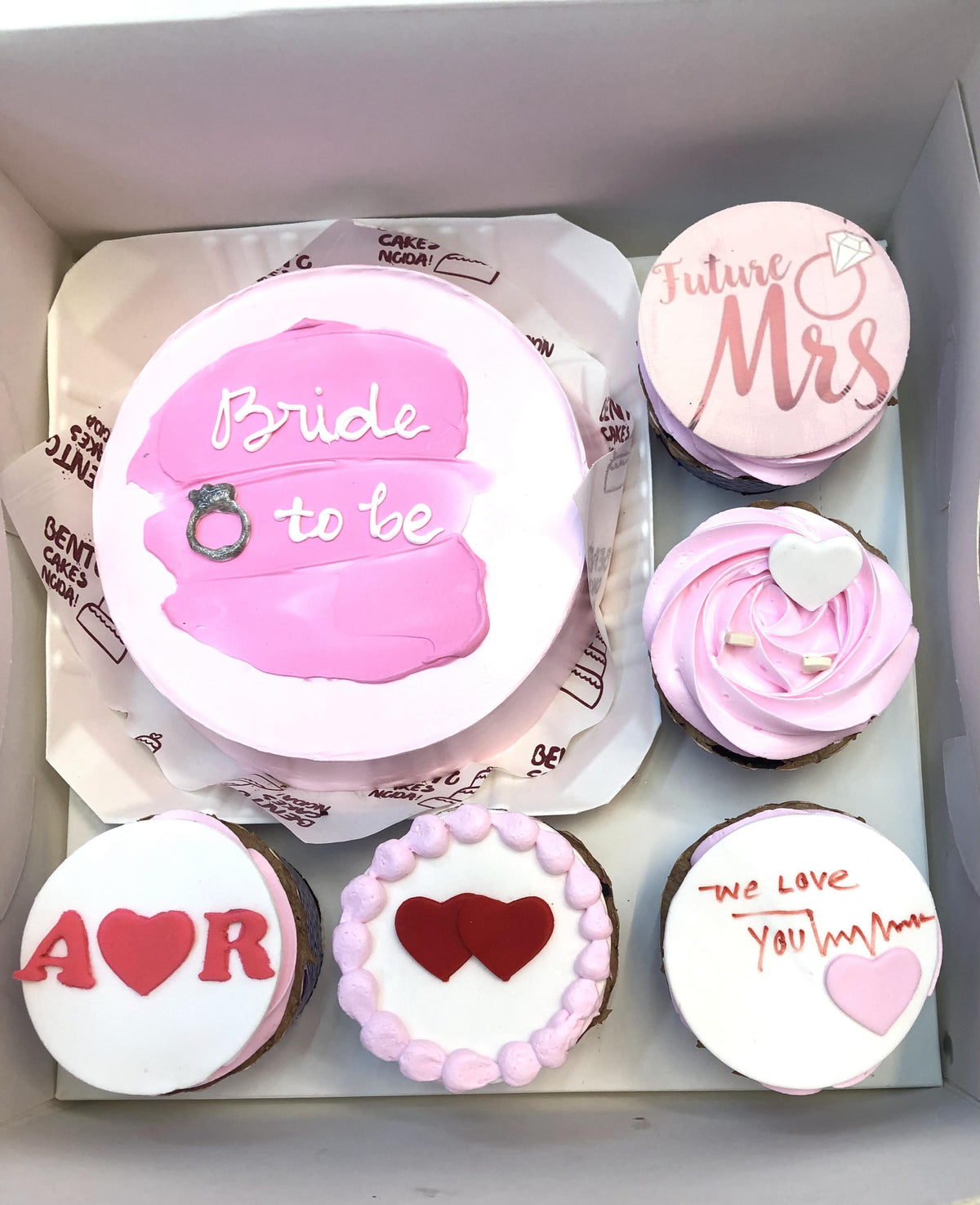 Bride To Be Pink Colour Bento Combo Cake