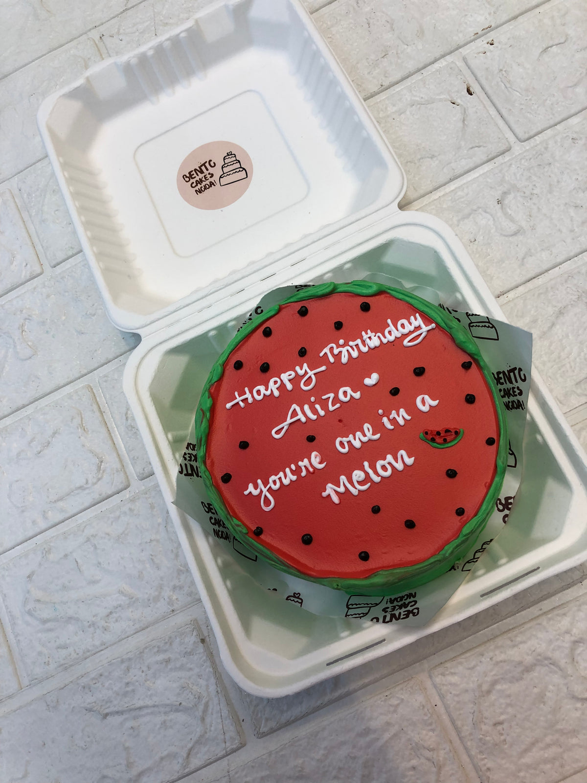 Watermelon Theme Beautiful Bento Cake