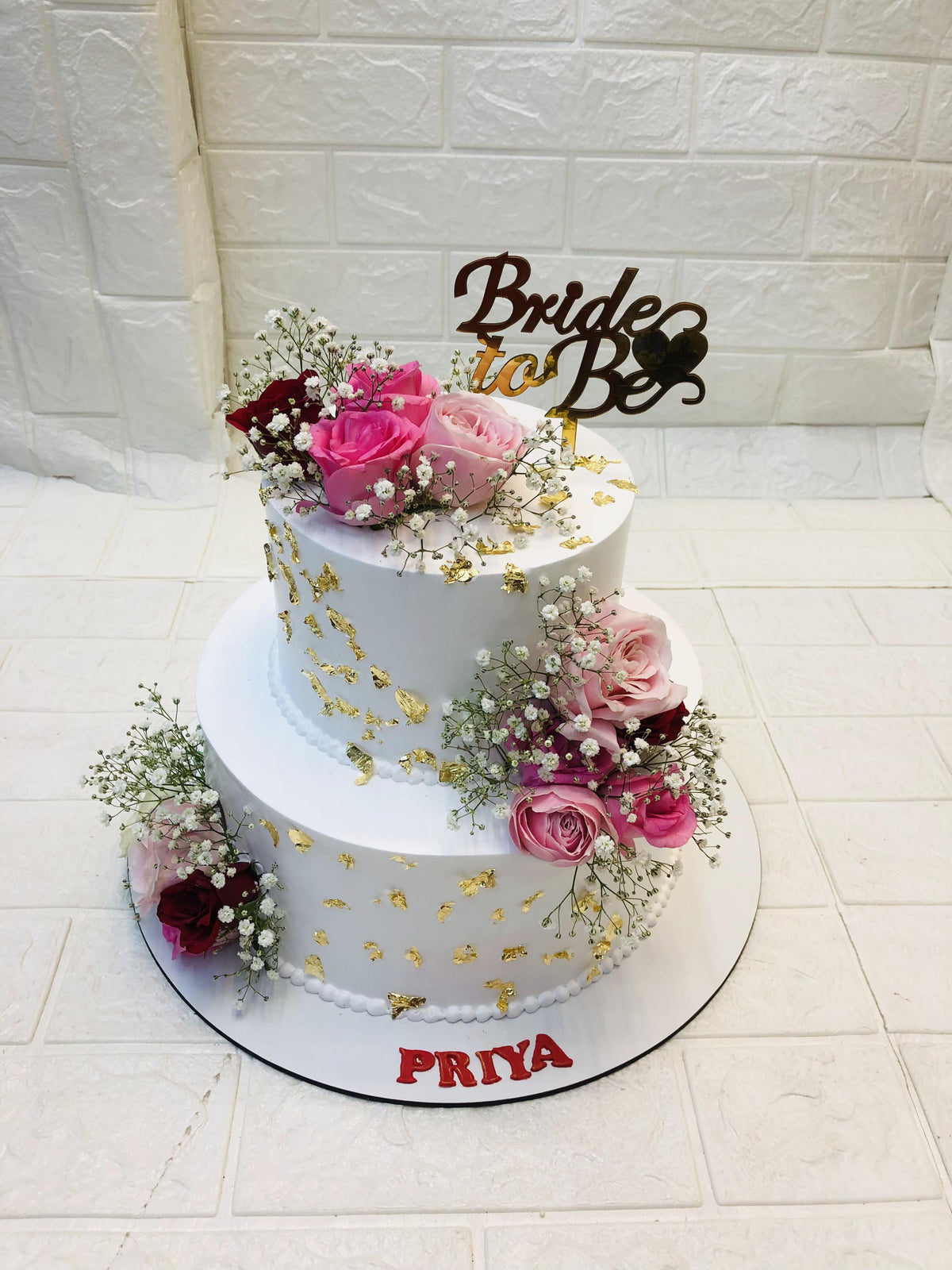 Rose Theme White Cake