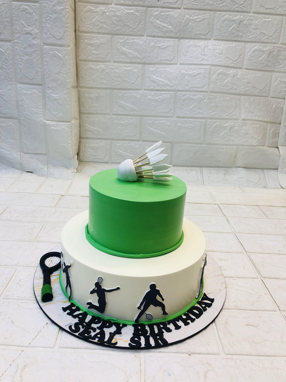 Badminton Theme Cream Cake