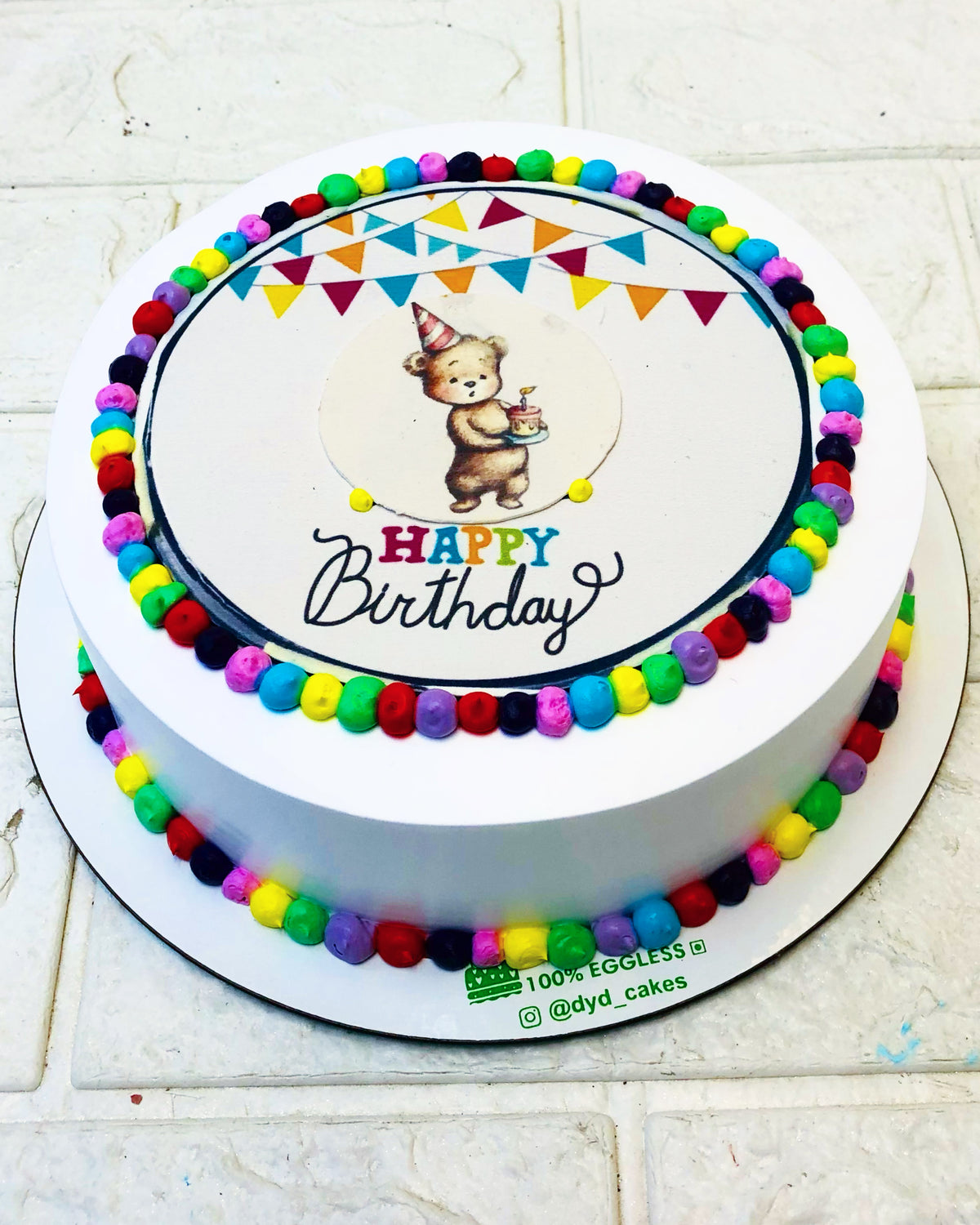 Colorful Dots Basic White Cake