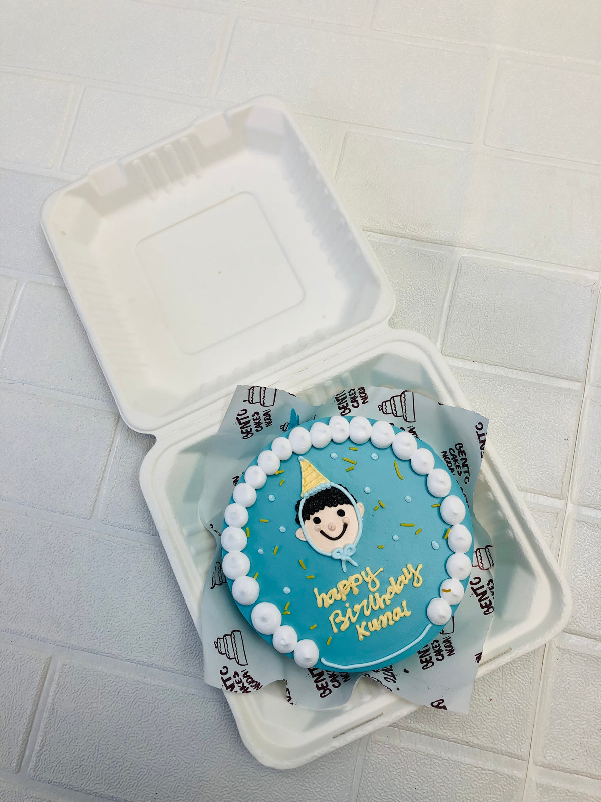 Friends Theme Blue Bento Cake