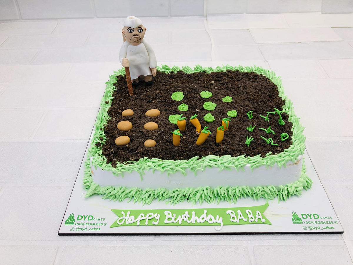 Vegetable Plot Birthday Cake