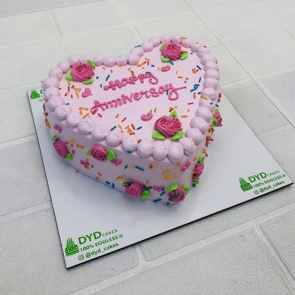 Designer Anniversary Heart Cake