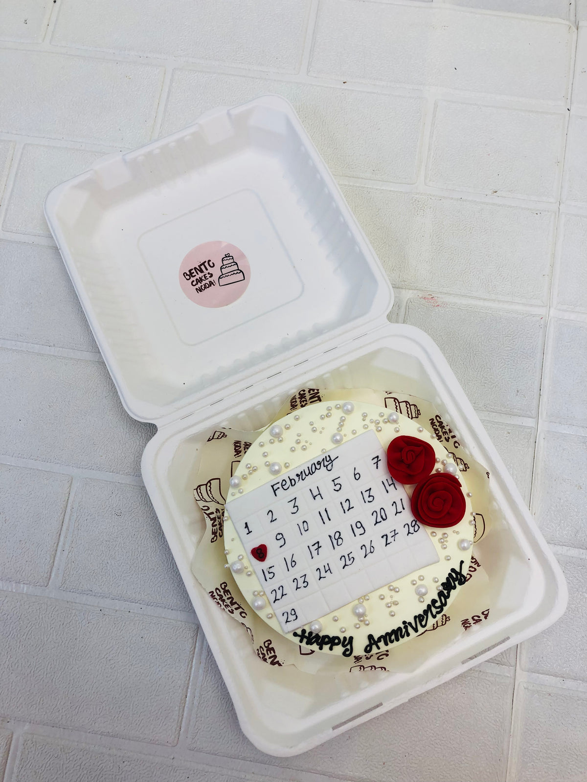 Anniversary Theme Calendar Bento Cake