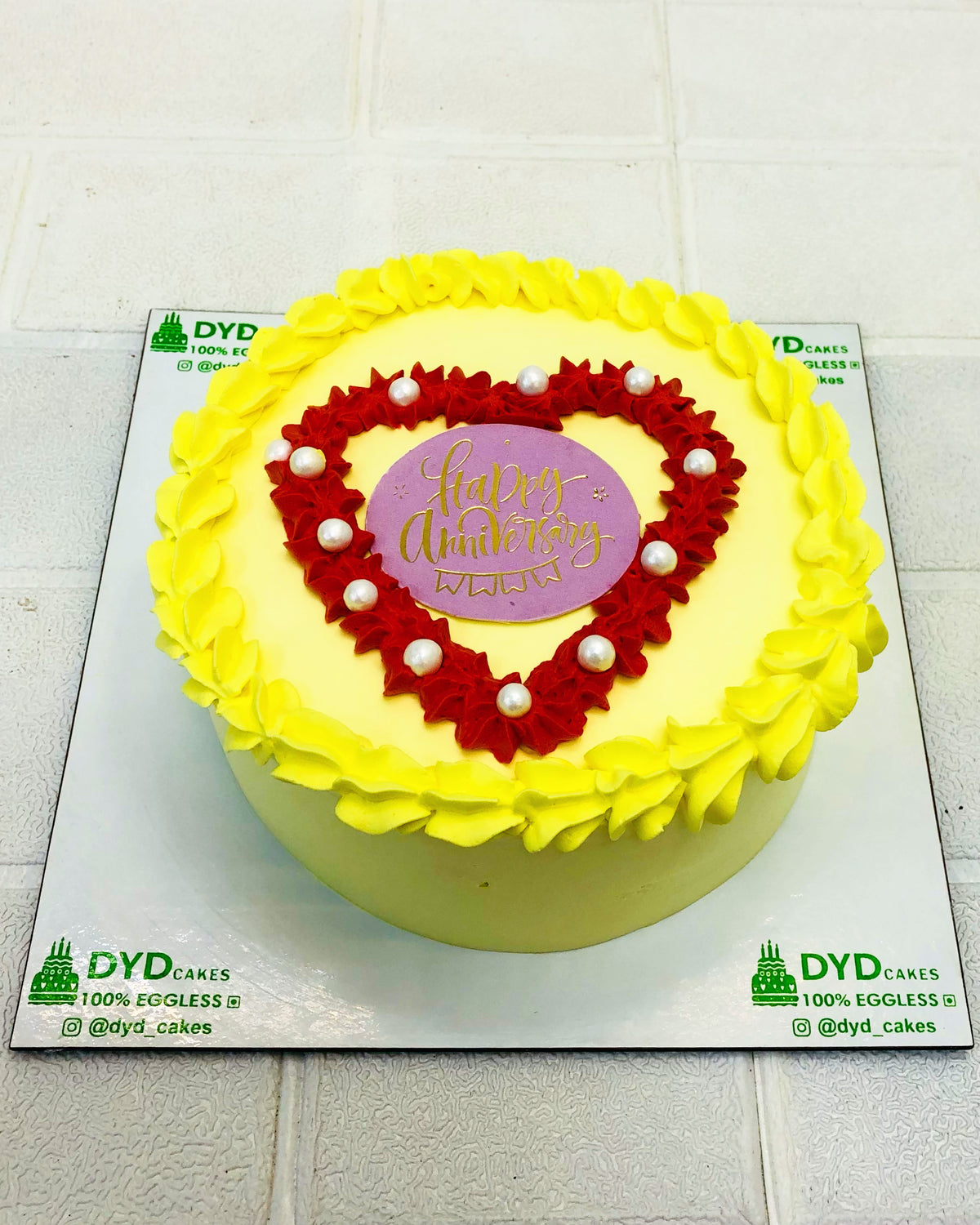 Yellow Anniversary Cake