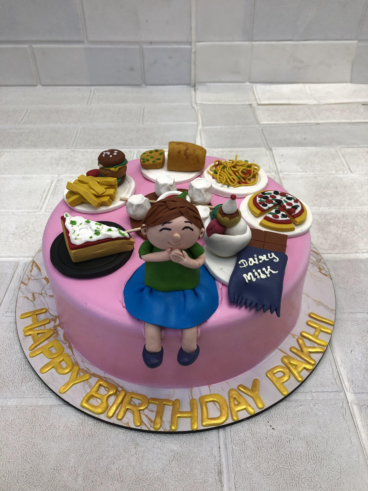 Foodie Girl Theme Cake